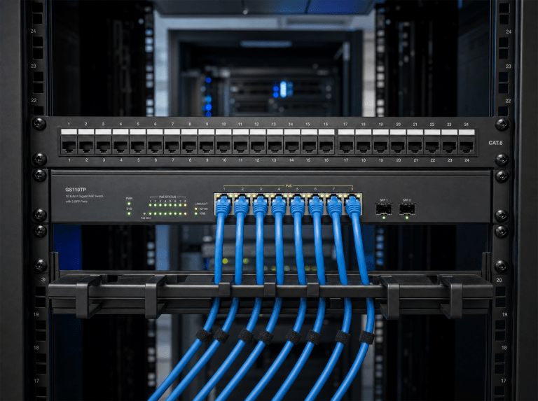 Photo — network infrastructure rack / IT operations